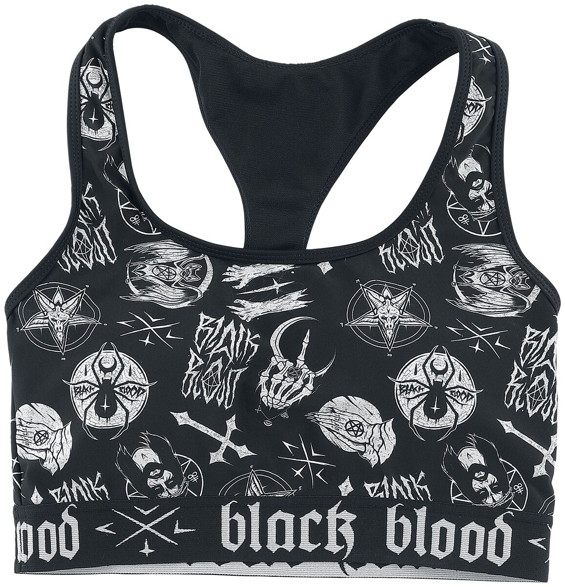 Image of Reggiseno bikini di Black Blood by Gothicana - Bikini top with occult symbols - S a XXL - Donna - nero