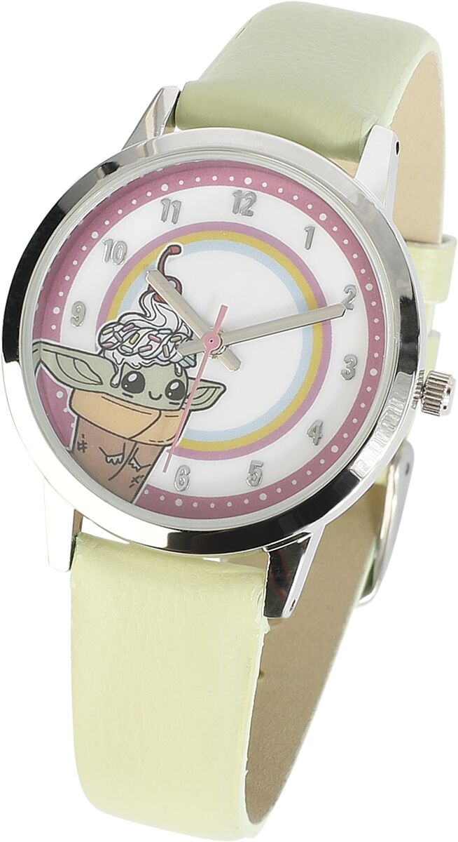 Star Wars Armbanduhren - The Mandalorian - Grogu Eis - für Damen - grün  - Lizenzierter Fanartikel
