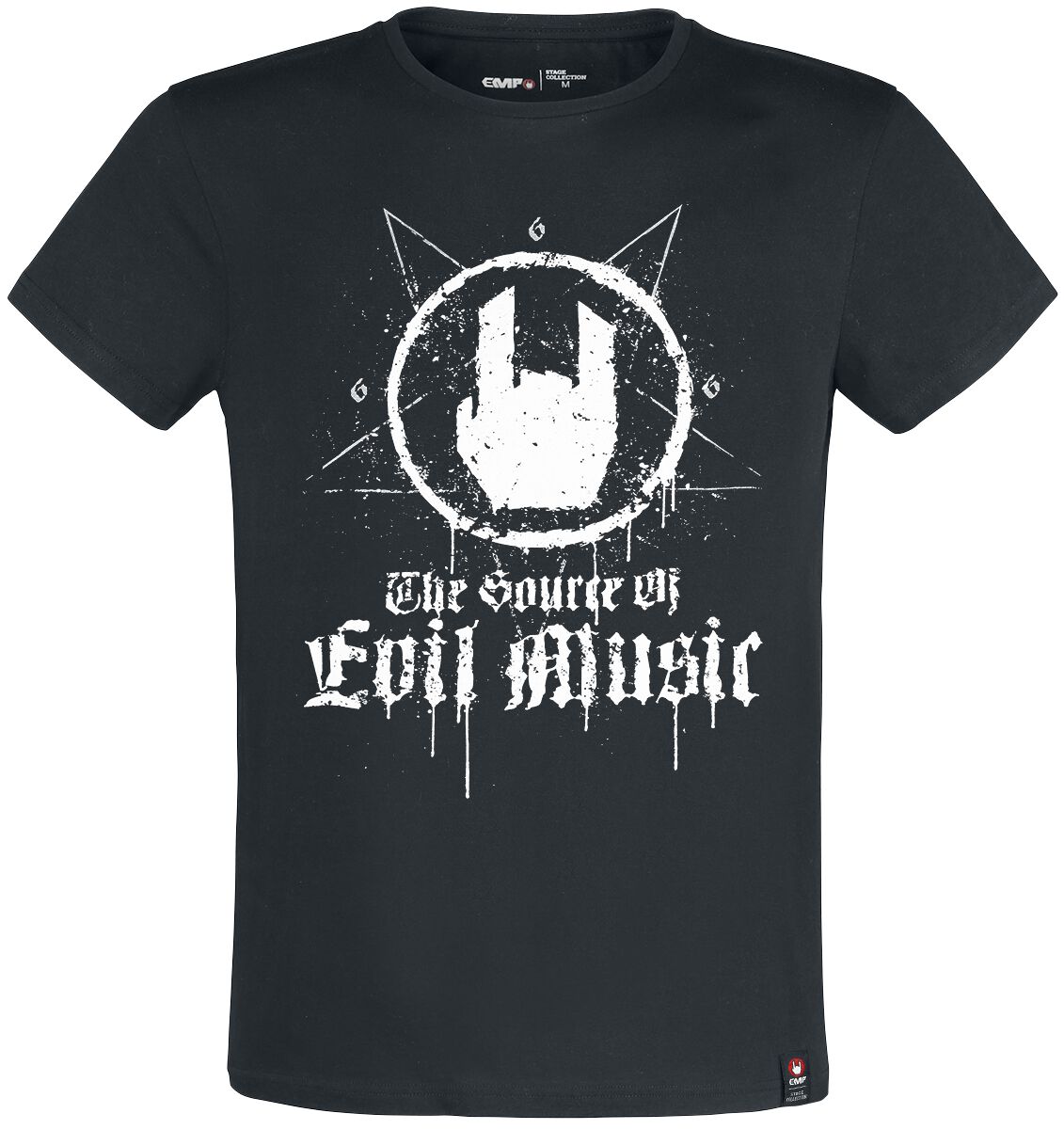 Schwarzes T-Shirt mit Rockhand-Print in camouflage T-Shirt schwarz von EMP