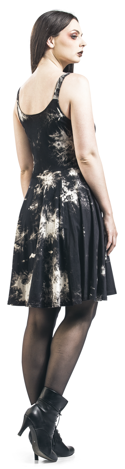 Chemical Black Malin Tie Dye Dress Kurzes Kleid schwarz weiß