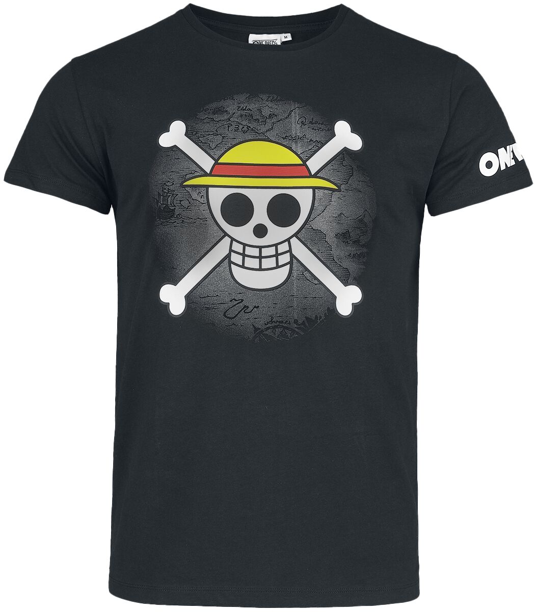 One Piece Strohhutbande - Skull T-Shirt schwarz in XXL