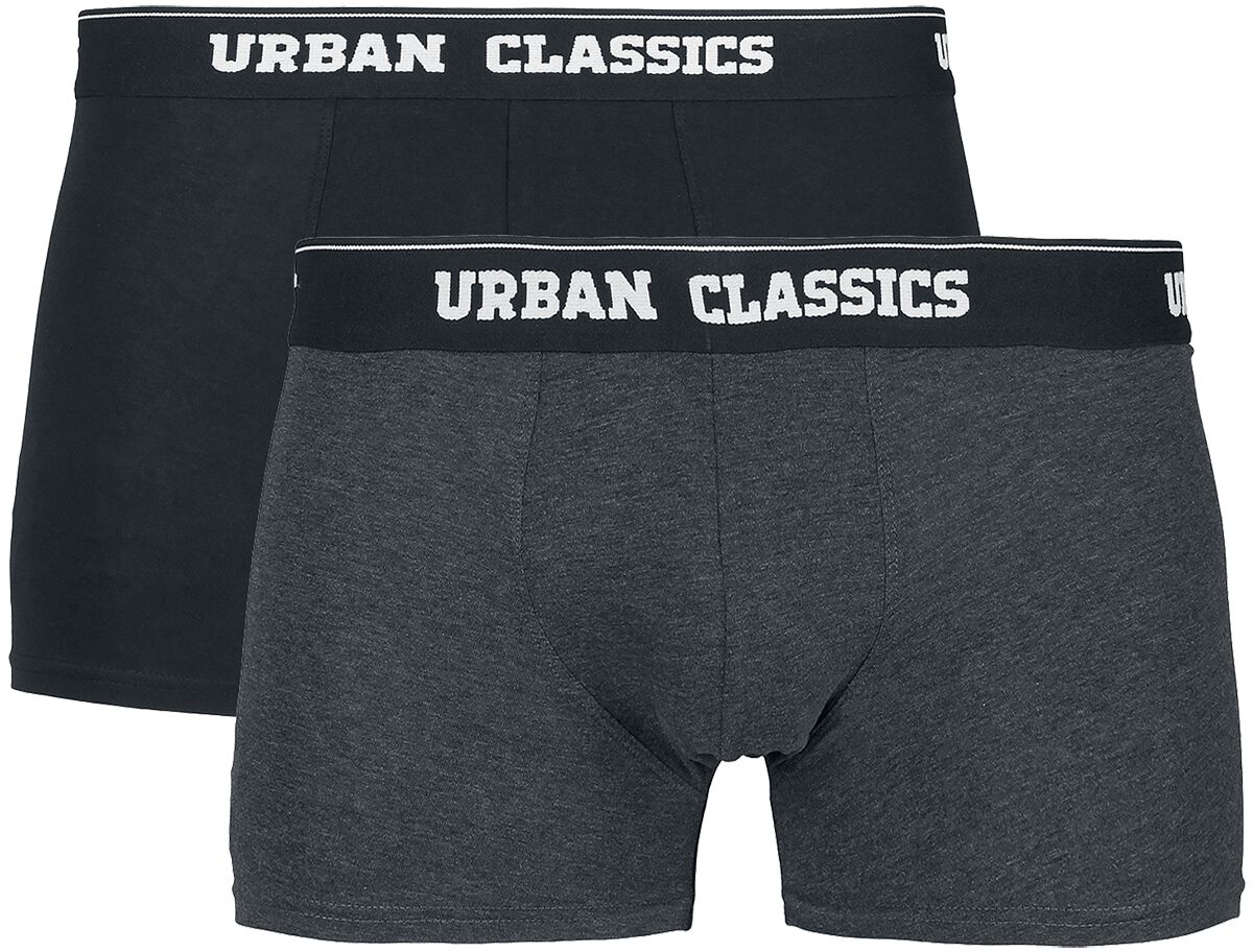 Image of Urban Classics Boxershorts 2 Pack Boxershort schwarz/charcoal