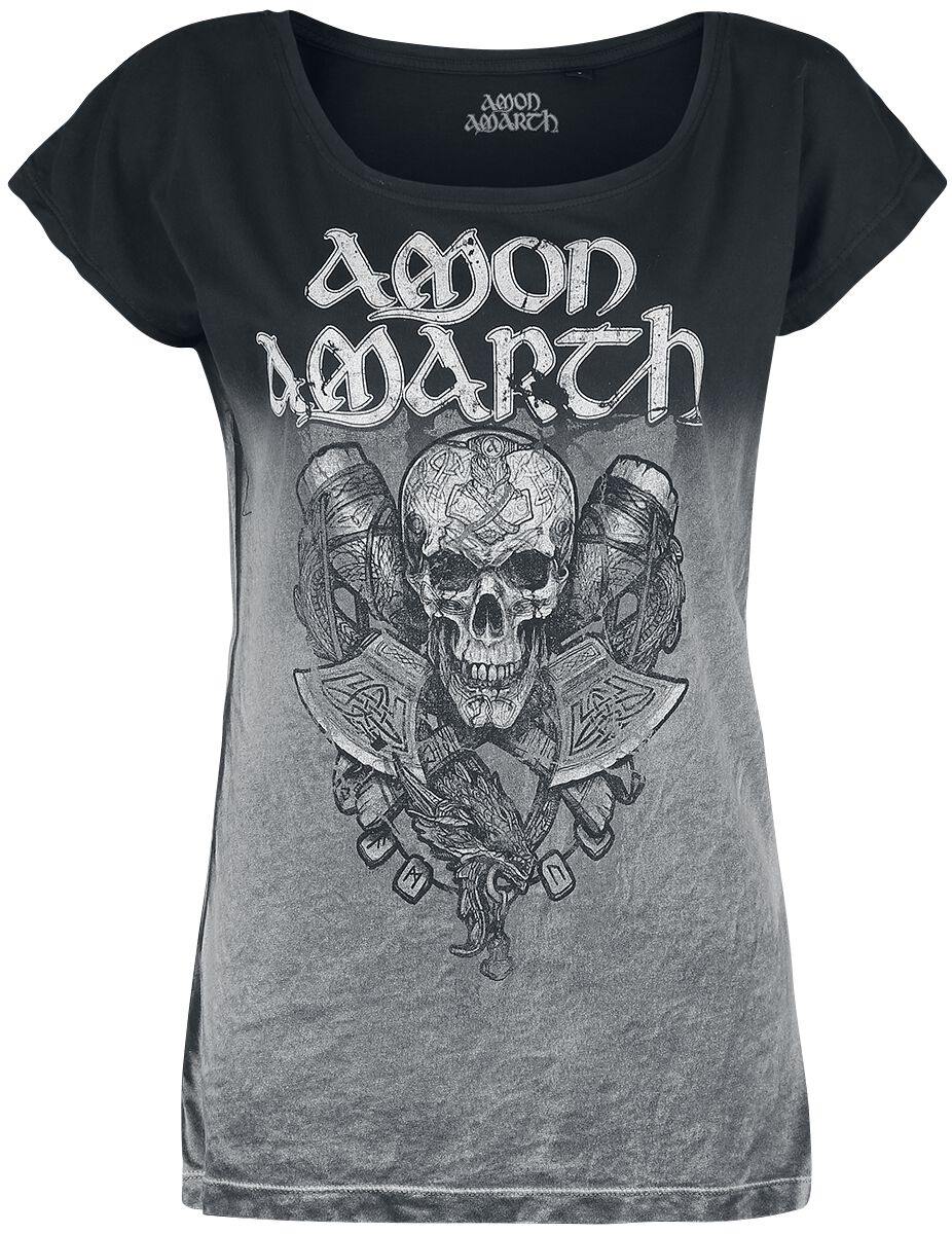 Amon Amarth Carved Skull T-Shirt dark grey