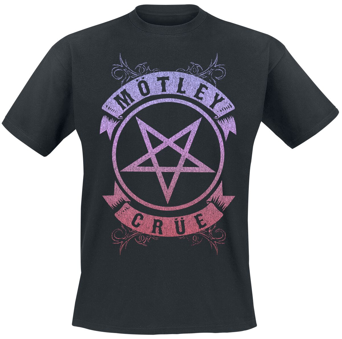 Tričko  z Mötley Crüe - Pentagram Pastel - Muži - černá