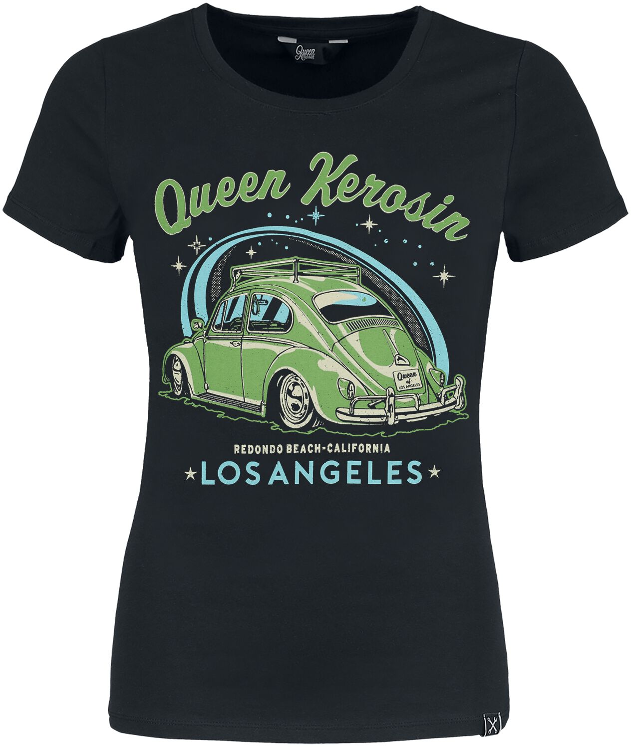 Queen Kerosin - Rockabilly T-Shirt - Los Angeles - XS bis 4XL - für Damen - Größe 4XL - schwarz