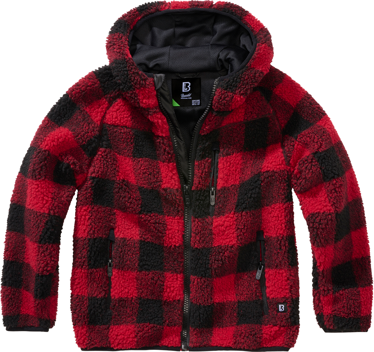 Brandit  Jacket - Kids' Fleece Jacket - for Children - red-black