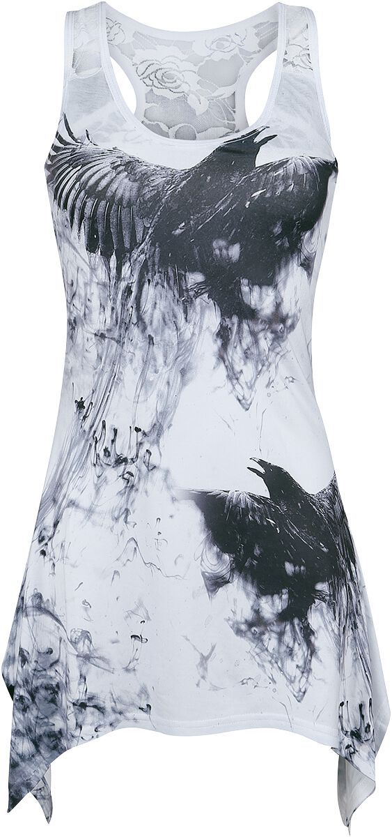Innocent - Gothic Top - Crow Shade Lace Panel Vest - S bis 4XL - für Damen - Größe 3XL - grau/schwarz