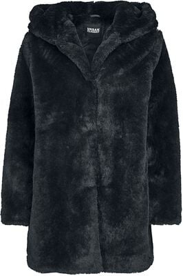 Schwarzer Teddy Mantel für Damen Urban Classics EMP