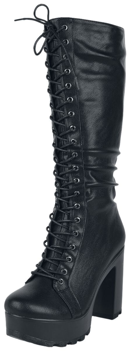 Image of Stivali stringati Gothic di Gothicana by EMP - Platform lace-up boots - EU37 a EU41 - Donna - nero