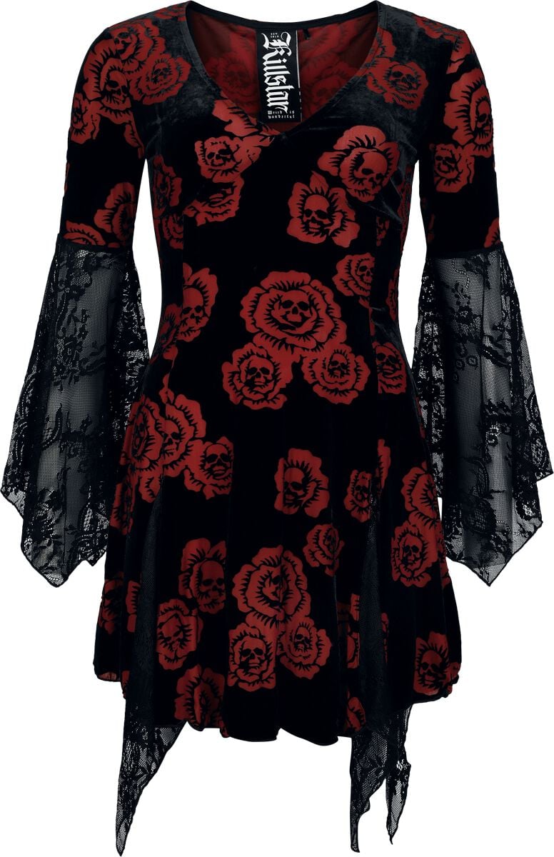 Vestido Corto Gótico de Killstar - Pandora's Rose Mini Dress - Mujer - negro/rojo