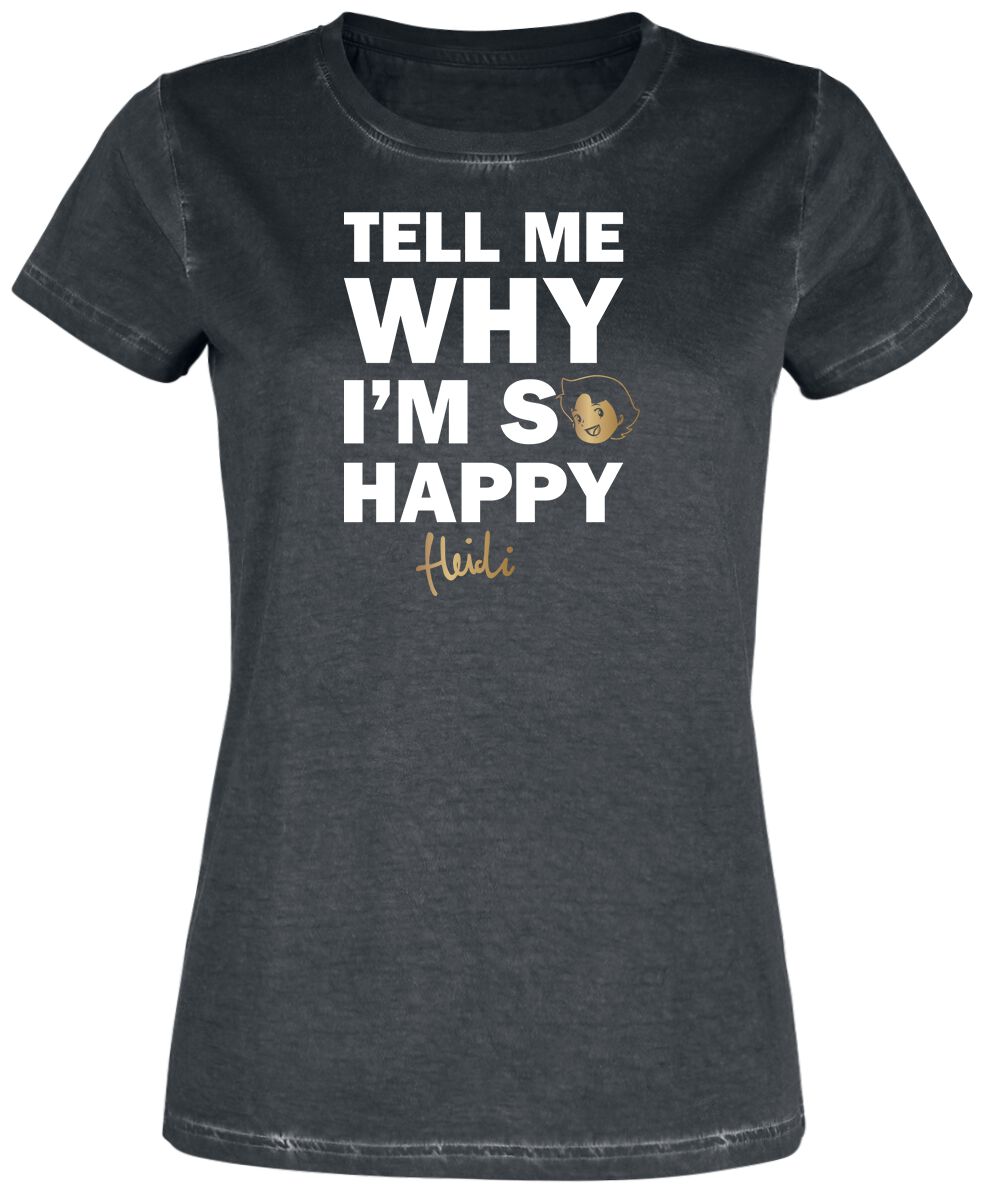 Heidi Why I`m So Happry T-Shirt schwarz in L
