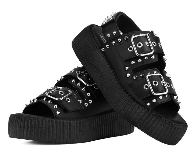 T.U.K. - Gothic Sandale - Viva Sandal Black - EU36 bis EU42 - für Damen - Größe EU42 - schwarz