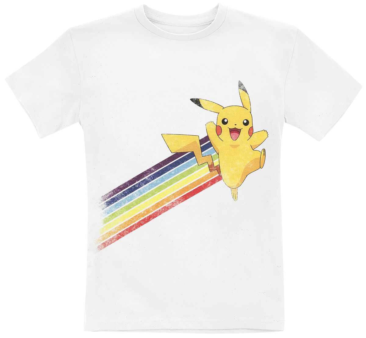Image of T-Shirt Gaming di Pokémon - Kids - Pikachu - Rainbow - 104 a 164 - ragazzi & ragazze - bianco