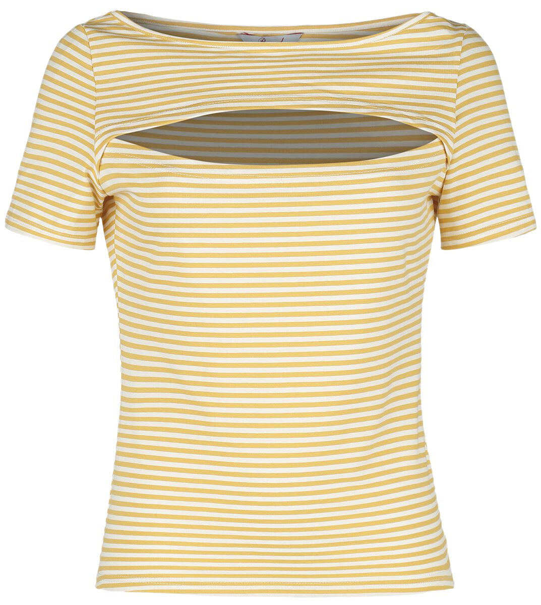 Banned Retro Sweet Stripes Top T-Shirt gelb weiß – 37.15% Rabatt