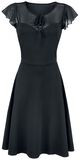 Victoria Black Flutter Sleeve Dress, Voodoo Vixen, Mittellanges Kleid
