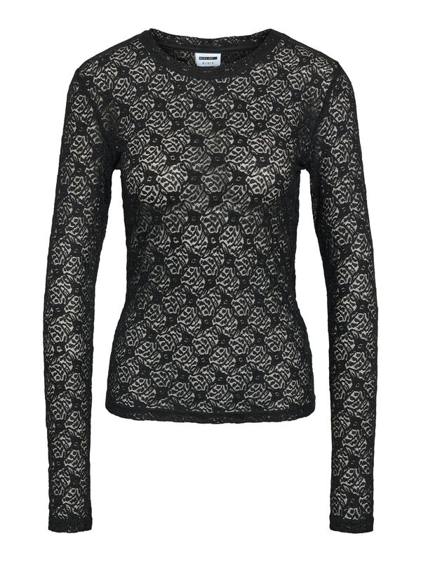 Noisy May Nmjudith L/S Lace Top Noos Long-sleeved Top Black