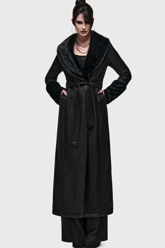 Killstar - Gothic Lange jassen - What Darkness Returns - Night Aura Coat - XS tot XXL - voor Vrouwen - zwart