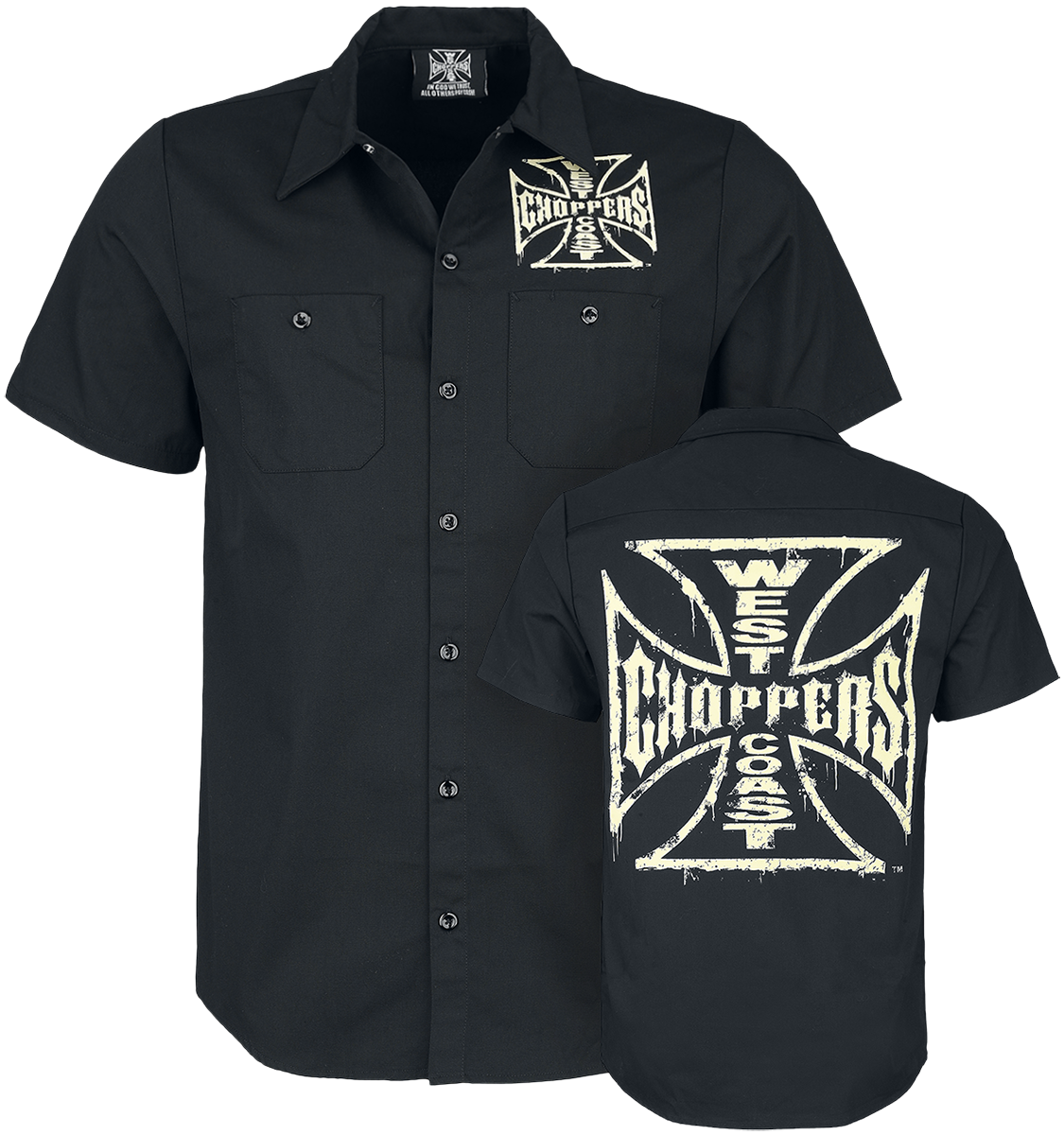 West Coast Choppers - Distressed OG Logo - Kurzarmhemd - schwarz