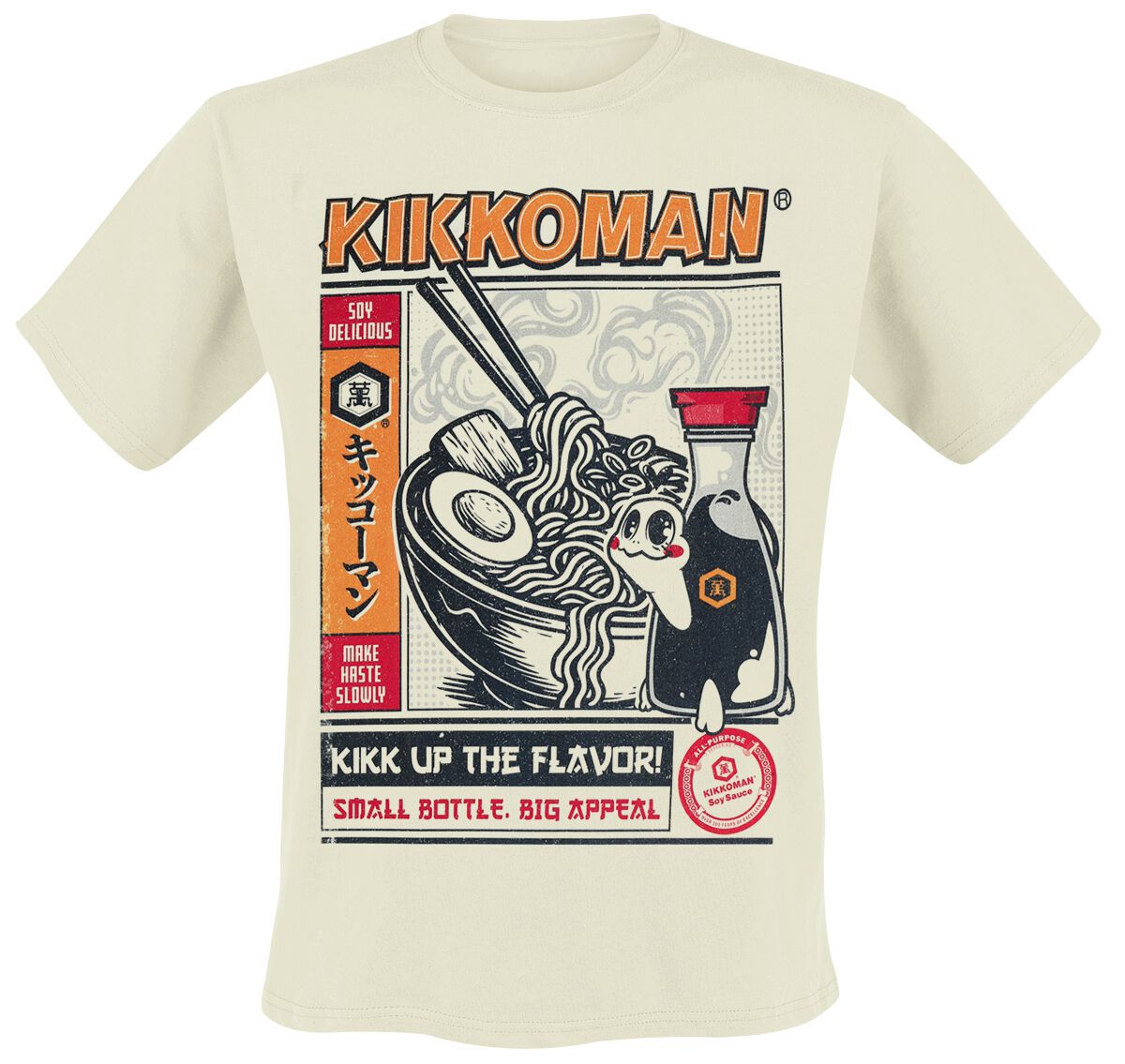 Kikkoman T-Shirt - Anime Poster - S bis XXL - für Männer - Größe M - natur  - Lizenzierter Fanartikel