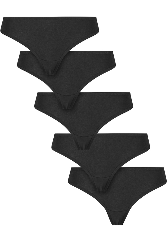 Urban Classics  Underwear - Ladies' Basic Cotton String (5-pack) - for Women - black