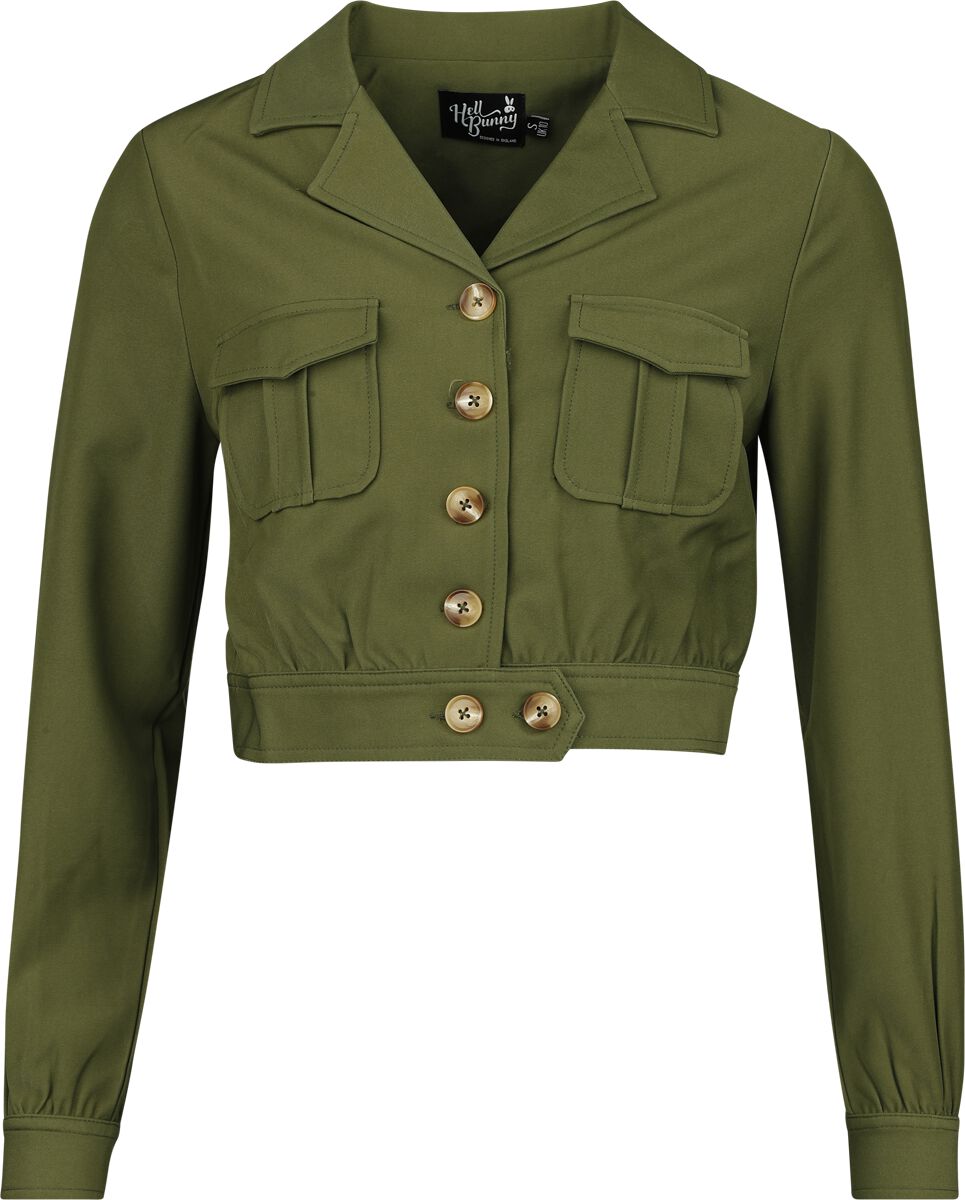 Image of Giacca di mezza stagione Rockabilly di Hell Bunny - Ravenwood jacket - XS a L - Donna - verde