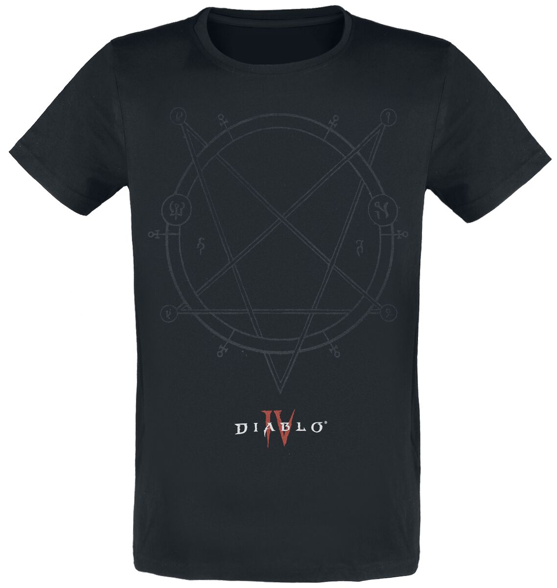 Levně Diablo 4 - Pentagram Tričko černá