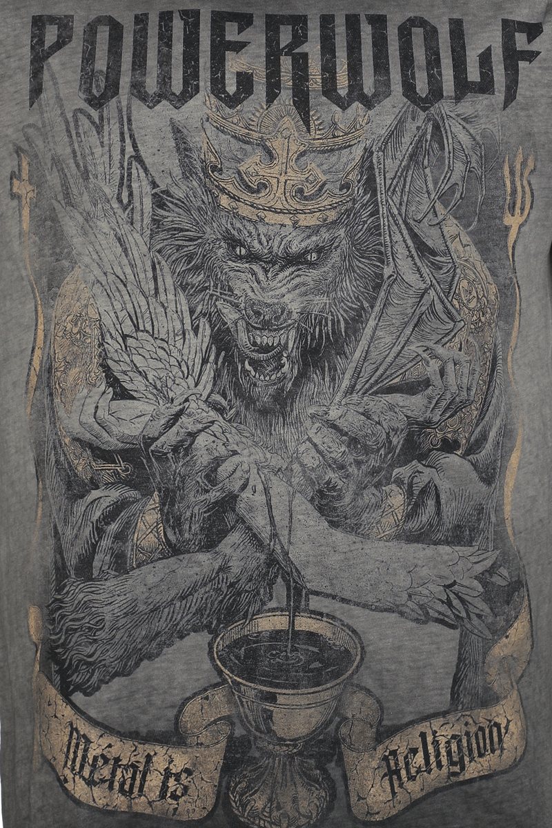 4068143422154 - Wolf Vs Man T-Shirt grau in S