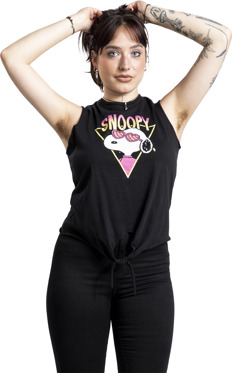 Thumbnail - Peanuts Snoopy - On Tour Top schwarz in 3XL