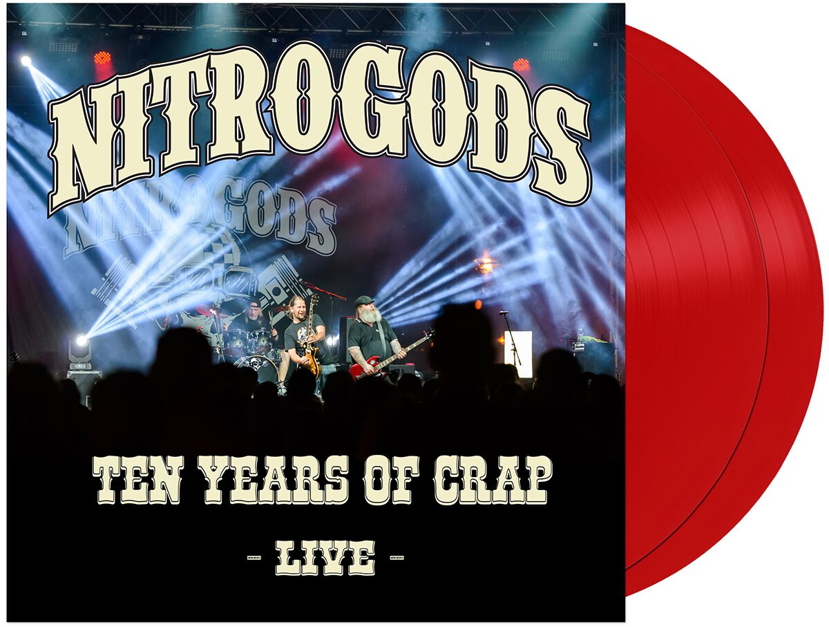 LP de Nitrogods - Ten years of crap - Live - pour Unisexe - rouge