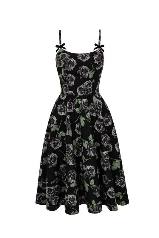 Hell Bunny - Gothic Midi-jurk - ROMANCE NOIRE DRESS - XS tot 4XL - voor Vrouwen - zwart-groen