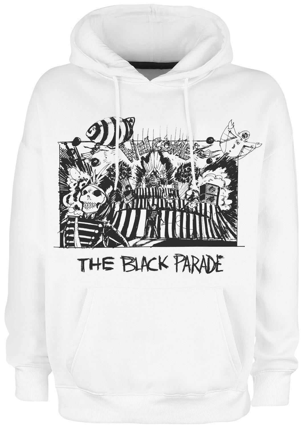 Levně My Chemical Romance The Black Parade XV Marching Frame Mikina s kapucí bílá