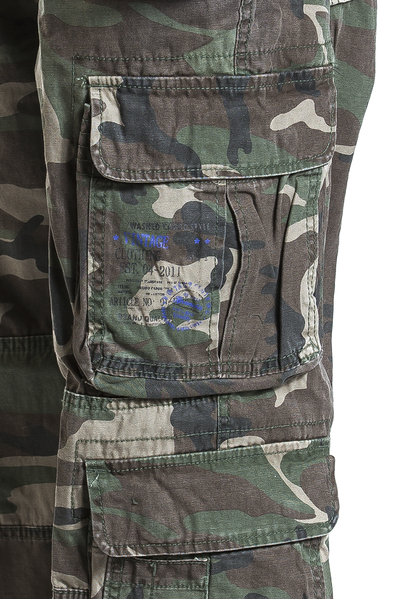 Thumbnail - Brandit Pure Vintage Trousers Cargohose woodland in 4XL
