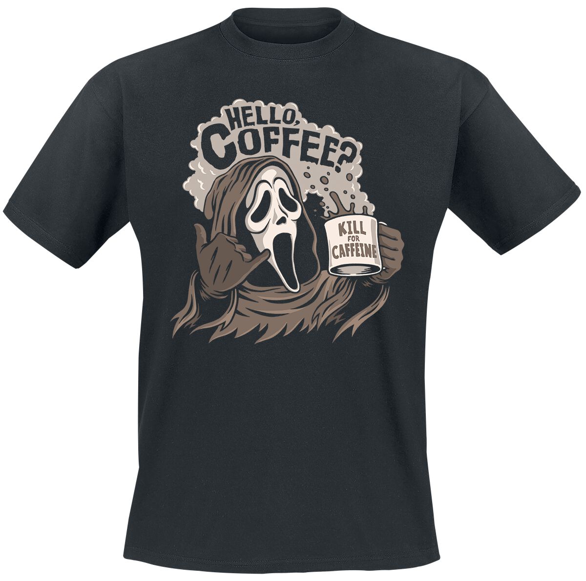 T-Shirt - Ghostface - Hello, Coffee? - M bis XXL - für Männer - Größe M - schwarz - Lizenzierter Fanartikel - Männer - male