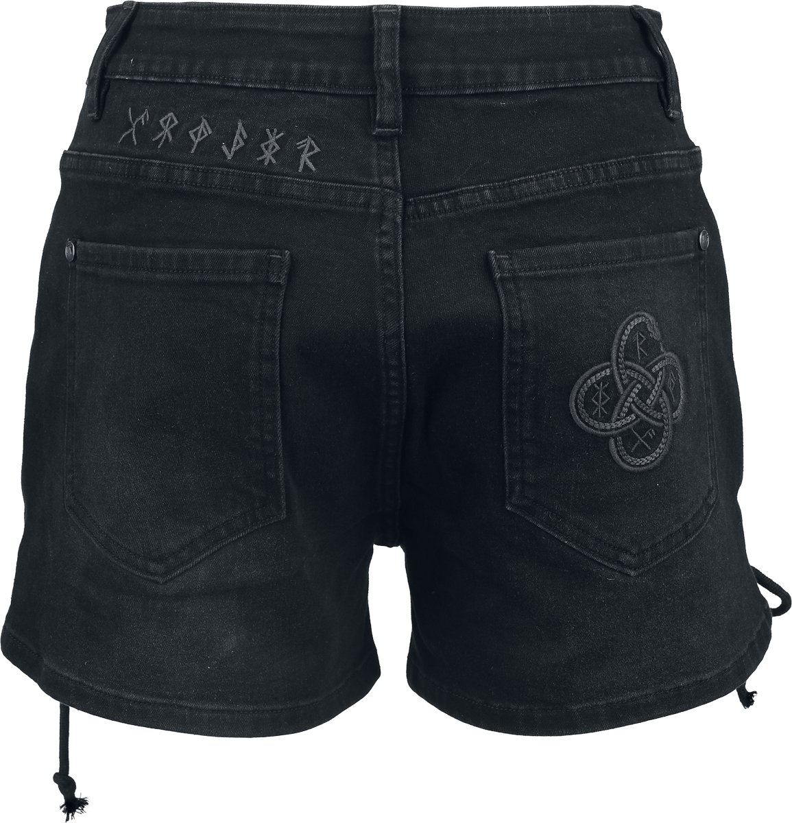 4068143324069 - Celtic Snake Denimshorts with Lacing Short schwarz in 32