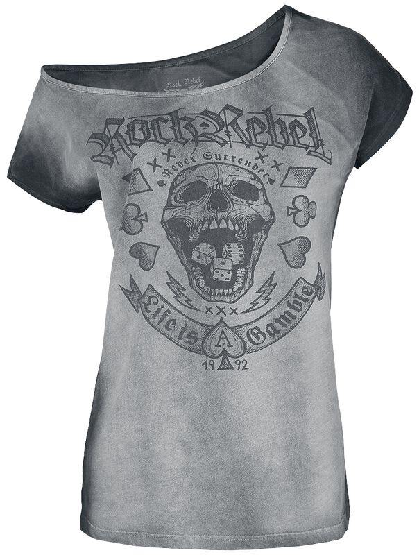 T-Shirt mit Totenkopf Print