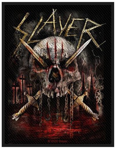 Levně Slayer Skull & Swords nášivka vícebarevný