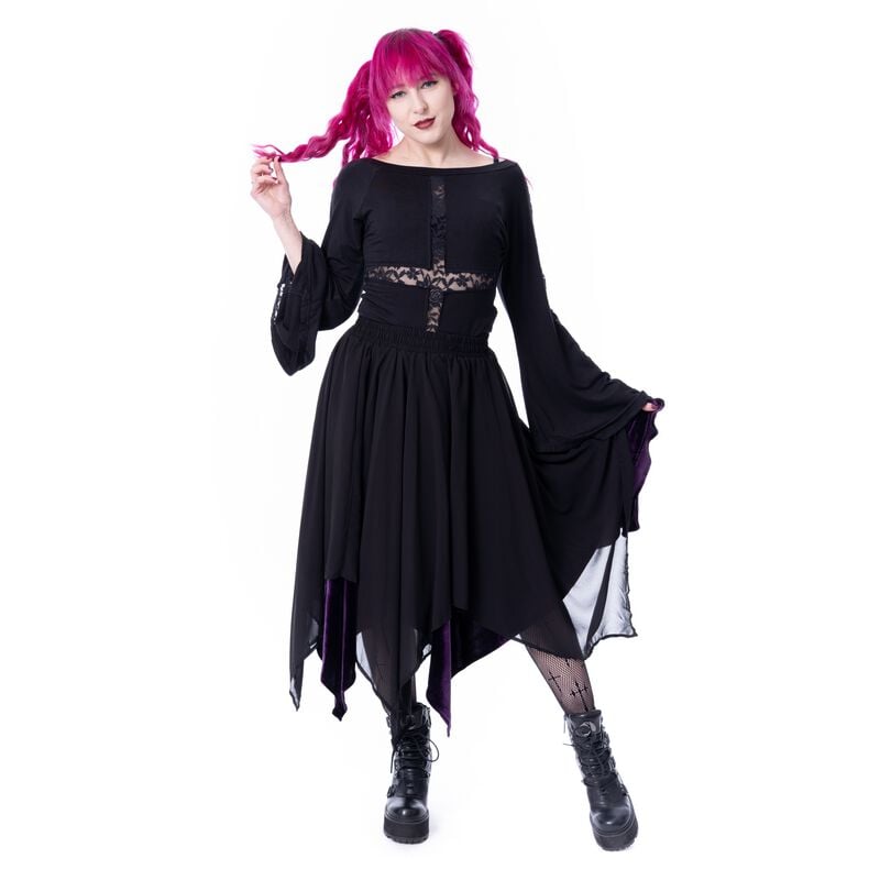 Innocent - Gothic Halvlång kjol - Oceane Skirt - XS 4XL - för Dam - svart
