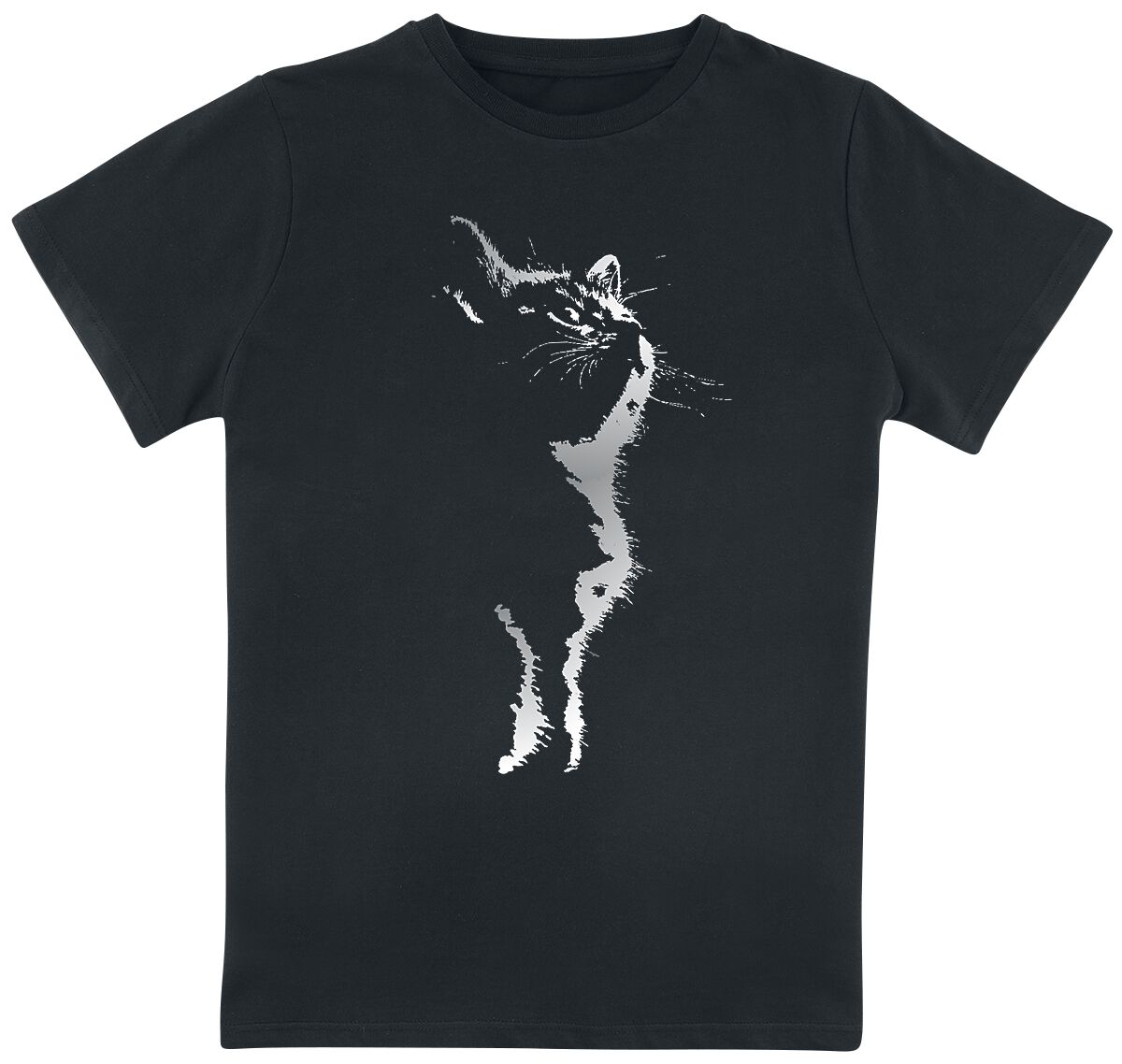 Image of T-Shirt Magliette Divertenti di Animaletti - Kids - Cat Silhouette - 104 - ragazzi & ragazze - nero