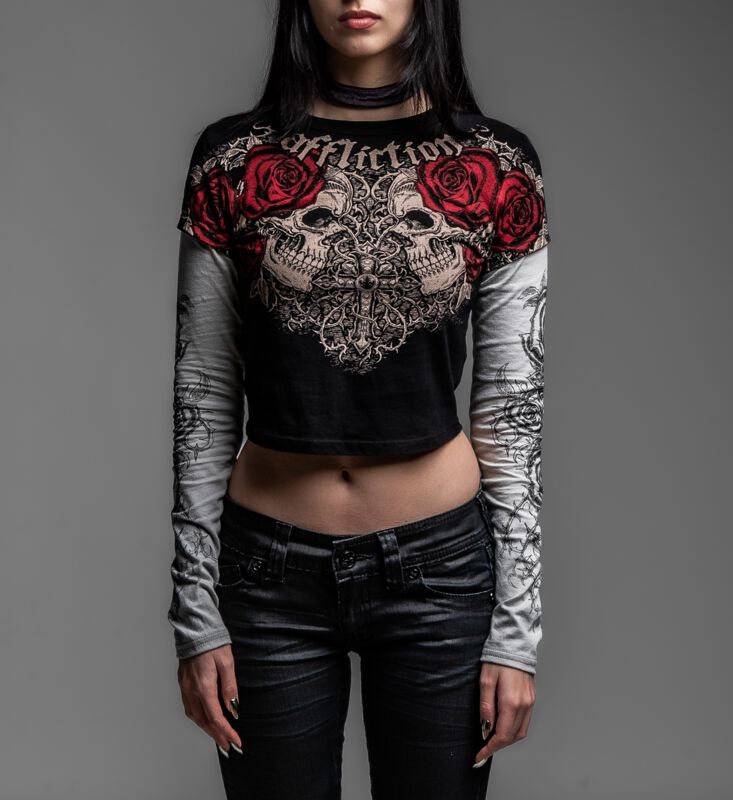 Longsleeve  z Affliction - Forgotten 2Fer - Kobiety - czarny