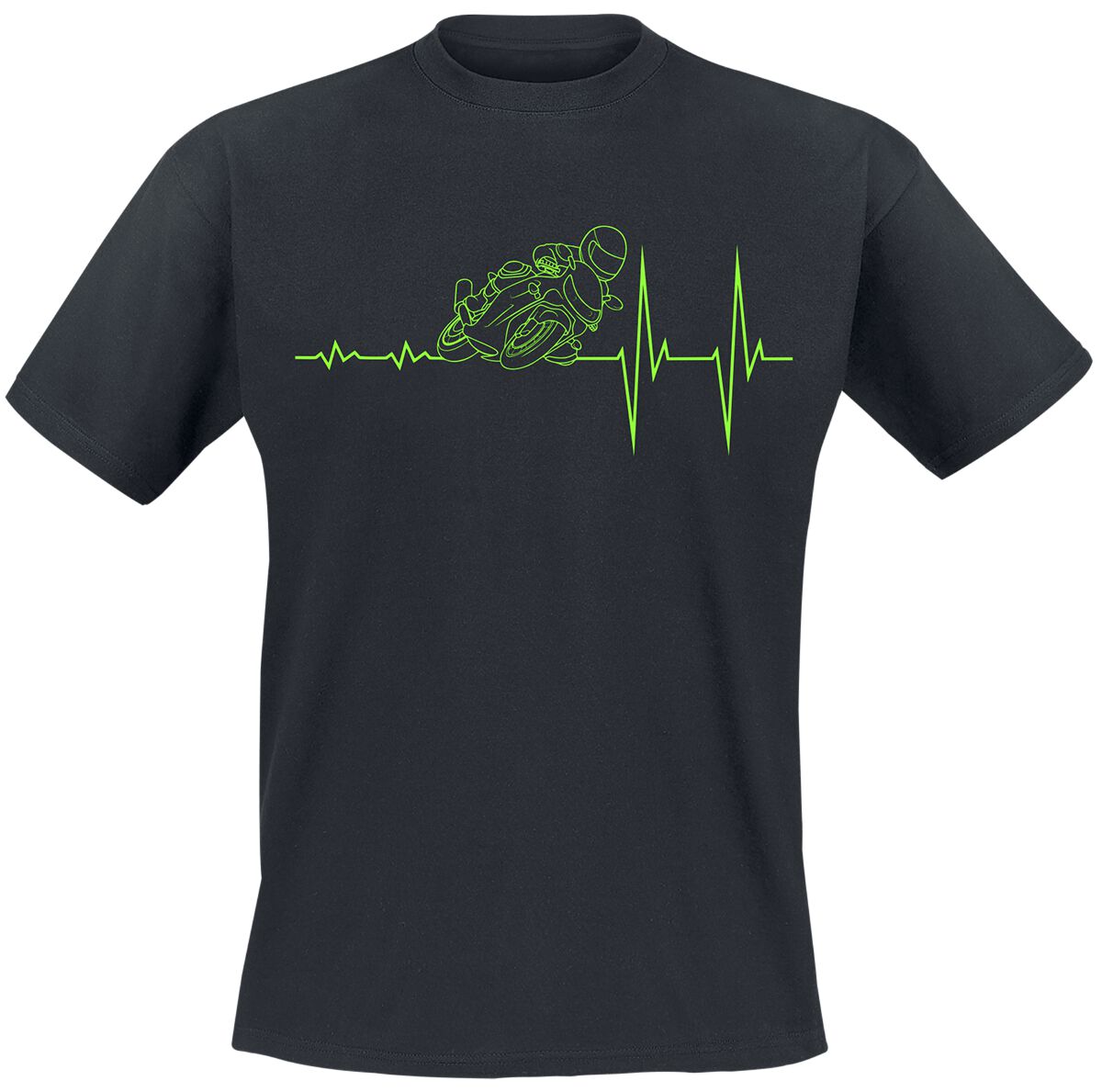 Sprüche T-Shirt - EKG - Motorrad - XXL bis 3XL - für Männer - Größe 3XL - schwarz