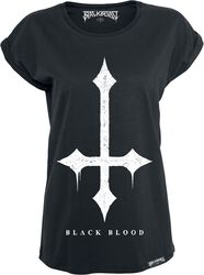 Cross, Black Blood by Gothicana, T-Shirt