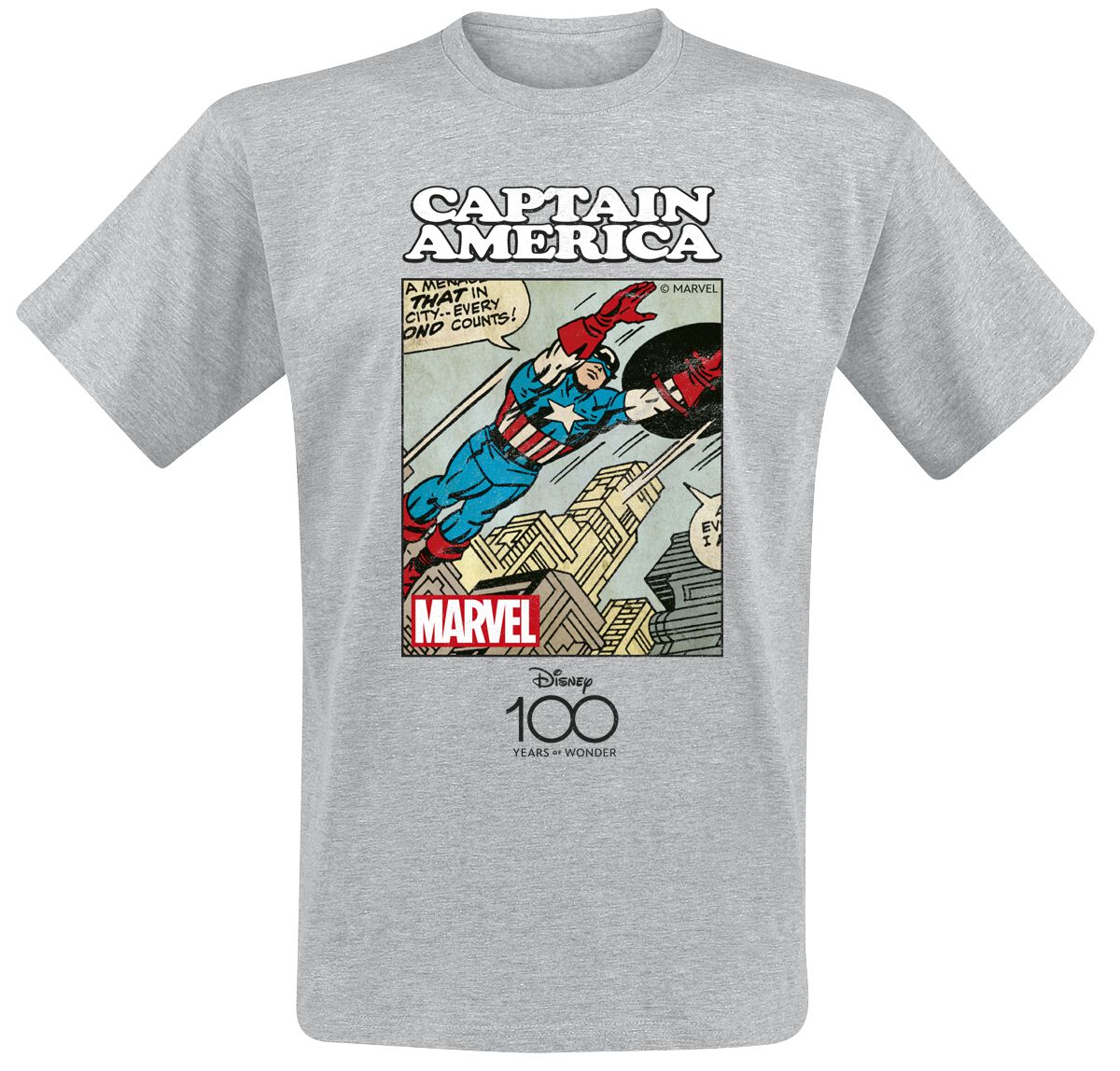 Disney 100 T-Shirt grau von Captain America