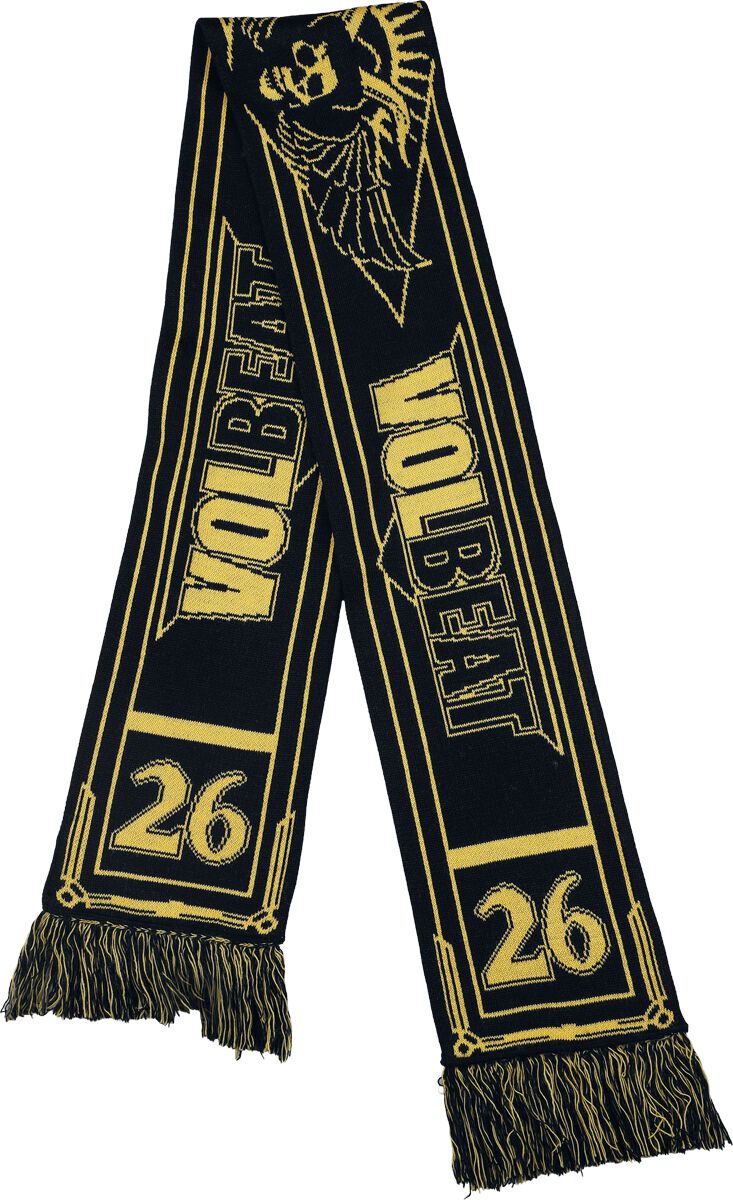 Volbeat Schal - Soccer Scarf - für Männer - schwarz/gelb  - EMP exklusives Merchandise!