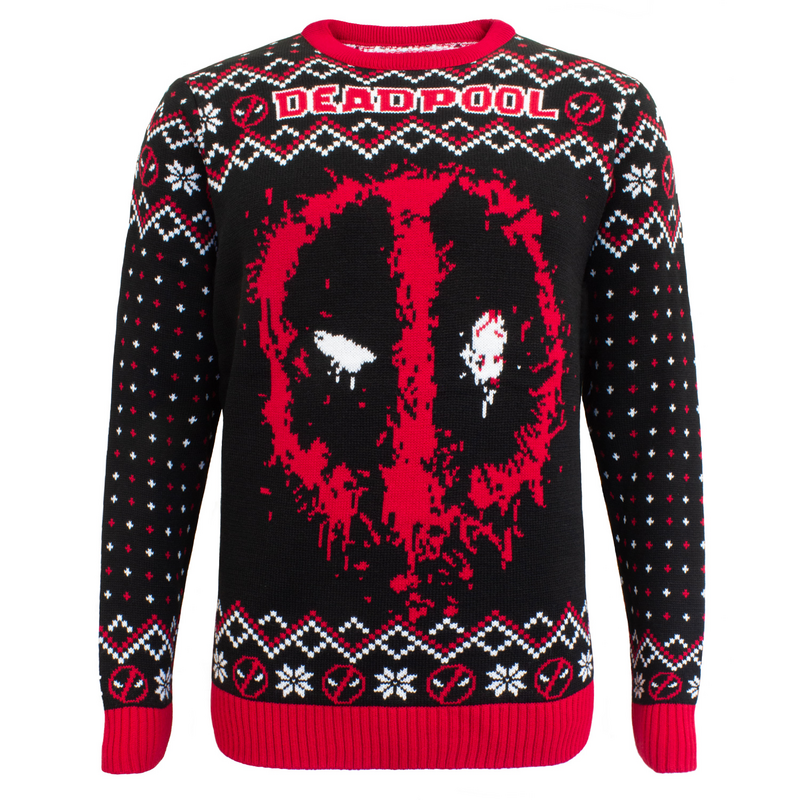 Deadpool Disney Christmas jumper - Deadpool - Spray - for Men - black-red-white