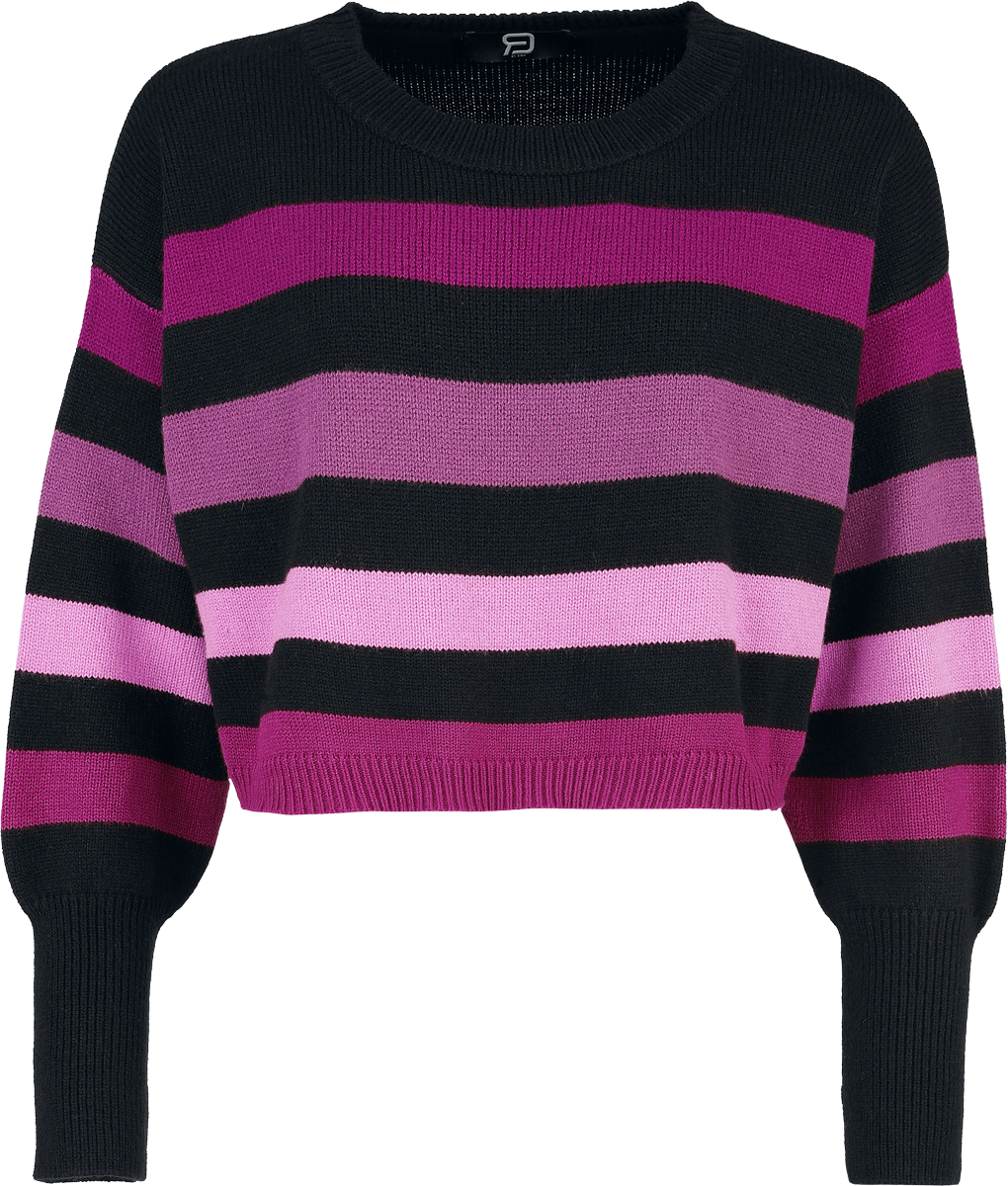 RED by EMP  Knit jumper - Knitted Jumper with Cuffed Sleeves - for Women - black-lilac