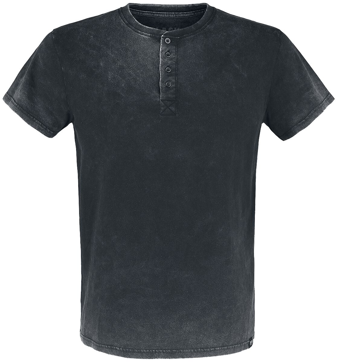 Black Premium by EMP T-Shirt mit Waschung und Knopfleiste T-Shirt oliv in S
