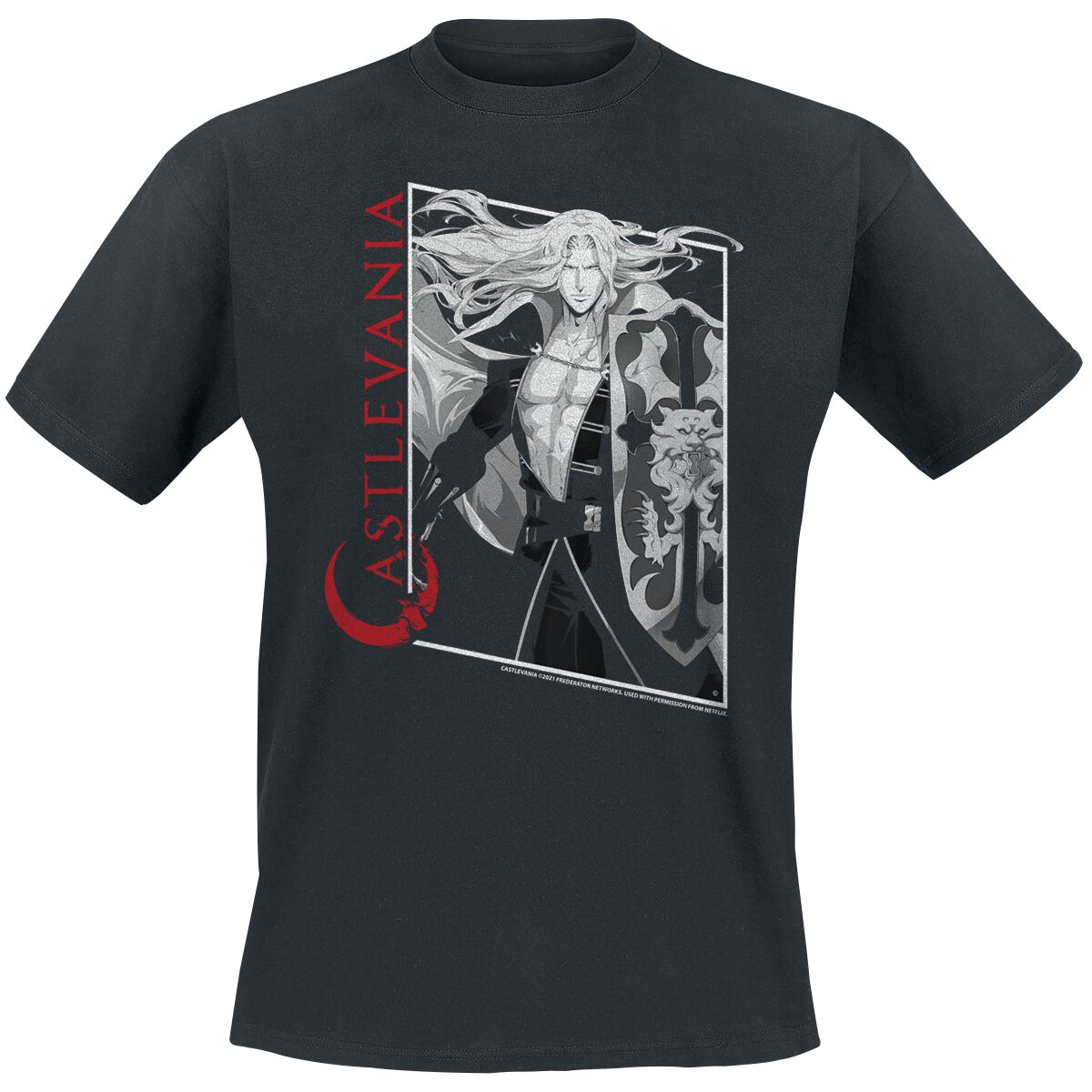 Castlevania Adrian Tepes aka Alucard T-Shirt schwarz Castlevania Adrian Tepes aka Alucard T-Shirt schwarz