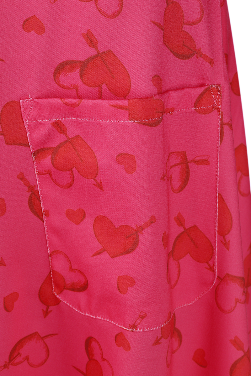 Voodoo Vixen Cupid Heart Button Front Dress Mittellanges Kleid pink - 29.24% Rabatt