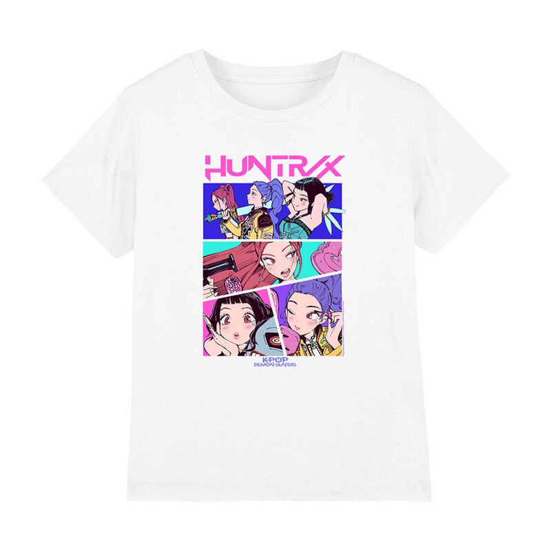 0199756479694 - Huntrix - Neon Comic Anime T-Shirt weiß in 128