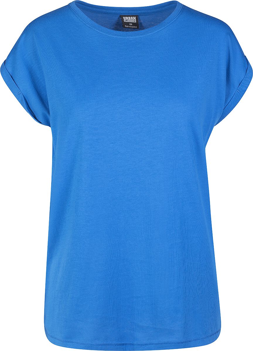 Ladies Extended Shoulder Tee T-Shirt blau von Urban Classics